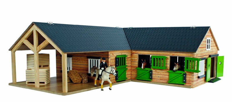 Afbeelding laden in galerijviewer, Kids globe paardenhoekstal met 3 boxen en berging 1:24
