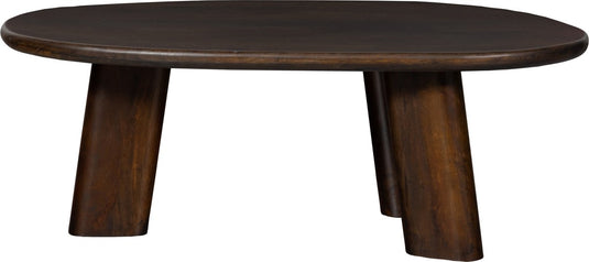 Woood roundly salontafel - mangohout - walnoot - 40x110x60