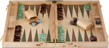 Longfield backgammon 18 groen bruin trangle -