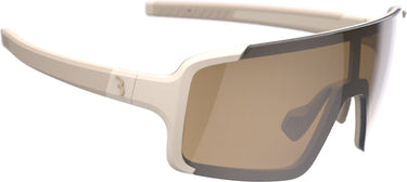 Bbb cycling chester narrow fietsbril heren en dames - sportbril voor smal gezicht - wielrenbril met grote lens - rubberen pootjes - mat almond amber - bsg-73