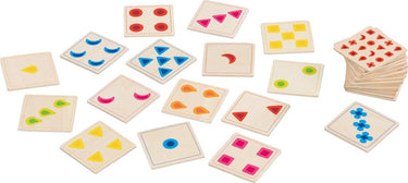 Goki sorteerspel: kleuren en vormen, kaarten 5x5x0,3cm, 30 kaarten, hout, 4+