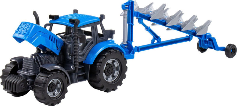 ギャラリービューアに画像をロードする, Cavallino tractor met ploeg blauw, schaal 1:32
