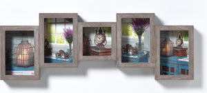 Walther rustic - fotolijst - fotoformaat 1x10x10 cm + 4x10x15 cm - grijs