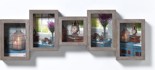 Walther rustic - fotolijst - fotoformaat 1x10x10 cm + 4x10x15 cm - grijs