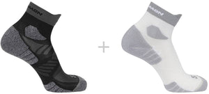 Salomon - aero ankle socks | 2-pack | enkelsokken | maat l 42-44 - zwart wit