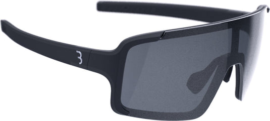 Bbb cycling chester narrow fietsbril heren en dames - sportbril voor smal gezicht - wielrenbril met grote lens - rubberen pootjes - mat zwart smoke - bsg-73