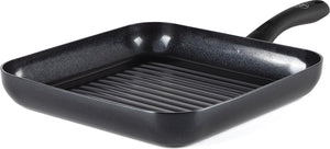 Greenchef diamond grillpan 28x28cm - pfas-vrije antikleeflaag - grillpan inductie - keramische pan - ovenbestendig tot 160°c - koelgreep - zwart