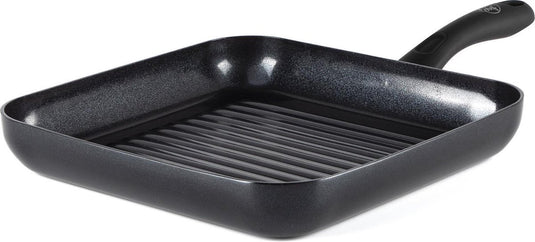 Greenchef diamond grillpan 28x28cm - pfas-vrije antikleeflaag - grillpan inductie - keramische pan - ovenbestendig tot 160°c - koelgreep - zwart