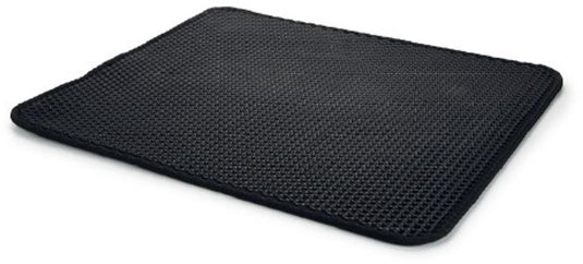 Beeztees kattenbakmat dubbel - kattenbak - zwart - 60x50x1 cm