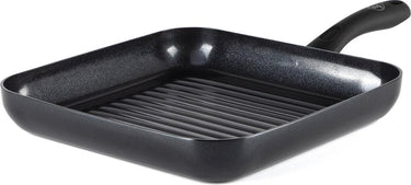 Greenchef diamond grillpan 28x28cm - pfas-vrije antikleeflaag - grillpan inductie - keramische pan - ovenbestendig tot 160°c - koelgreep - zwart