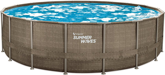 Summer waves frame zwembad rond - ⌀549 x 132 cm - zwembaden - inclusief filterpomp - zwembadpomp - filterpatroon - afdekzeil - grondzeil - ladder - onderhoudsset