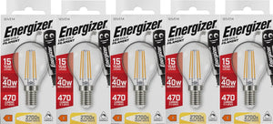 Energizer energiezuinige filament led kogellamp - e14 - 5 watt - warmwit licht - dimbaar - 5 stuks