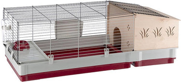 Ferplast krolik 140 plus knaagdierkooi - hout - 142 x 60 x 50 cm
