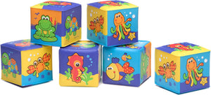 Playgro zachte blokken - badspeelgoed - badblokken - set van 6 stuks - speelgoed baby - speelgoed 1 jaar - baby speelgoed - badspeelgoed - speelgoed bad - baby badspeelgoed