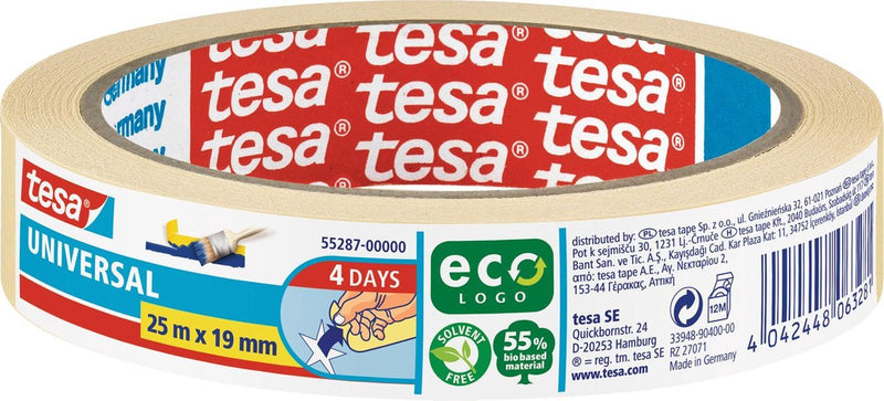 Afbeelding laden in galerijviewer, Tesa afplaktape - 1x rol - wit - 19 mm x 25 m - schilderstape - maskeertape - masking tape

