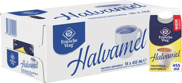 Friesche vlag halvamel – koffiemelk – 18 x 455 ml – voordeelverpakking