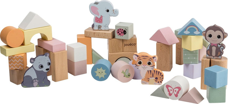 Chargez l'image dans la visionneuse de la galerie, Jouéco ® - the wildies family houten blokken in ton 50 stuks
