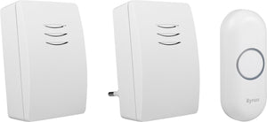 Byron dby-21134 - deurbel draadloze set - 100m bereik - ip44 waterdicht - wit