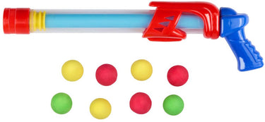 Eddy toys power popper water gun 2 in 1 - met 8 foam balls - power popper en waterpistool - waterspeelgoed voor buiten - rood en blauw