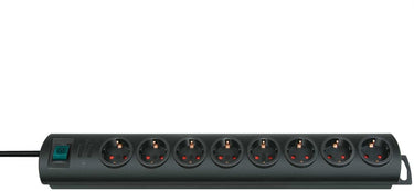 Brennenstuhl primera-line 8-voudig zwart 2 m h05vv-f 3g1,5