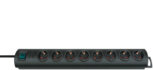Brennenstuhl primera-line 8-voudig zwart 2 m h05vv-f 3g1,5