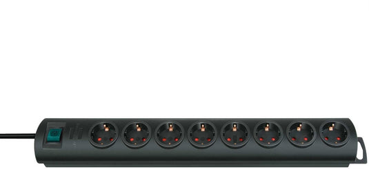 Brennenstuhl primera-line 8-voudig zwart 2 m h05vv-f 3g1,5