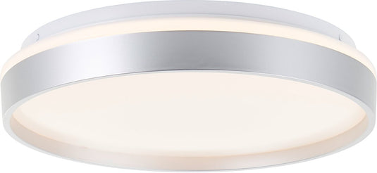 Brilliant britt - plafondlamp - ø 33 cm - led 22w - cct - dimbaar - afstandsbediening - zilver wit