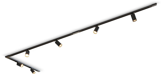 Calex railverlichting set, 3m met 6 spots, gu10, mat zwart, tracklight plafondlamp