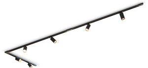 Calex railverlichting set, 3m met 6 spots, gu10, mat zwart, tracklight plafondlamp