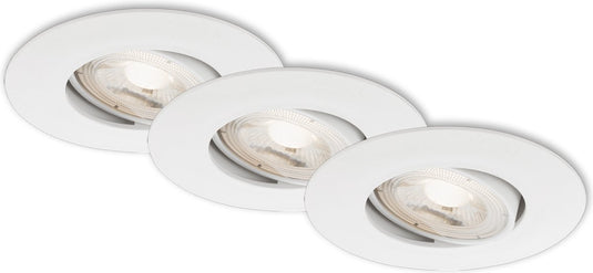 Briloner kulana - inbouwspots set van 3 - dimbaar - draaibare inbouwarmaturen - 3 x led 5w 460lm - lichtkleur: warm wit - inbouwdiepte: 30mm - inbouwmaat: 68mm - product: ø90mm - wit