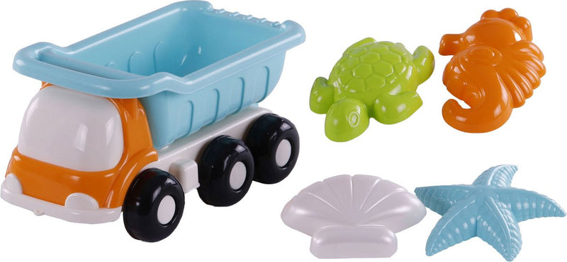 Afbeelding laden in galerijviewer, Cavallino strand kiepwagen met 4 zandvormen blauw
