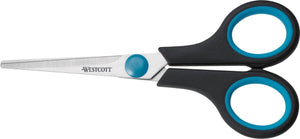 Westcott schaar - 13 cm - easy grip - rvs - softgrip - ac-e30250