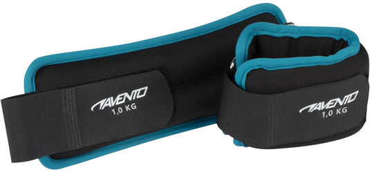 Avento pols enkel gewicht - neopreen - 2x 1.0 kg - zwart blauw
