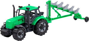 Cavallino tractor met ploeg groen, schaal 1:32