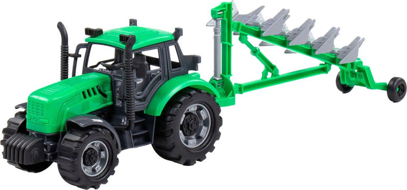 Chargez l'image dans la visionneuse de la galerie, Cavallino tractor met ploeg groen, schaal 1:32
