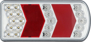 Carpoint led achterlicht - rechts - 6 functies - richtingaanwijzer, achterlicht, remlicht, achteruitrijlamp, reflector kentekenplaatverlichting - schroefbevestiging 5 voor gemonteerde aansluitdraden - afmeting 227x106 mm