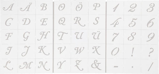 Viva decor letters en cijfers sjablonen 15x21 cm transparant