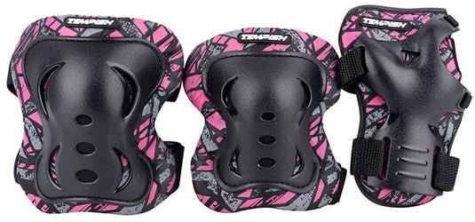 Tempish skate beschermset voor volwassenen - knie elleboog polsbeschermers - roze - maat s