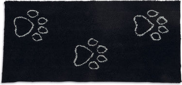 Dog gone smart dirty dog droogmatloper hond - dierenmat - zwart - 152 x 76 cm