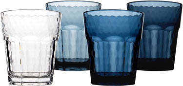 Bo-camp - limonade glas - mix match - kunststof - 200 ml - 4 stuks - blauw