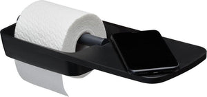 Tiger tess - wc rolhouder met planchet - zelfklevend - 3m tape - boren - zwart antraciet