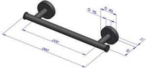 Plieger como handdoekbeugel magnetisch 430mm mat zwart