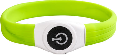 Duvo plus - dierenkleding - hond - flash light ring maxi usb silicon 45x2,5x1cm groen - 1st