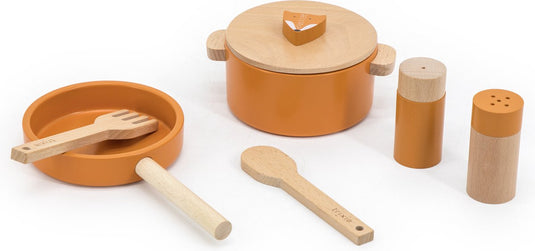Trixie houten kookset - mr. fox - speelgoed voor kinderen - keukengerei - vanaf 2 jaar - voor jongens en meisjes - fsc