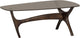 Woood flash salontafel - glas hout - walnoot - 42x110x60
