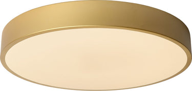 Lucide unar - plafonnière (plafondlamp) - ø 39,5 cm - led 3 stepdim - 1x24w 2700k - mat goud messing