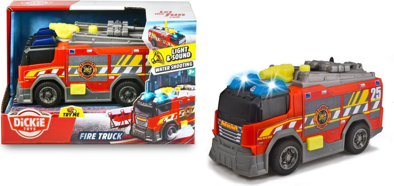 ギャラリービューアに画像をロードする, Dickie toys brandweerwagen - 15cm - licht en geluid - speelgoedvoertuig
