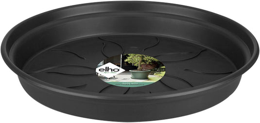 Elho green basics schotel 17 - schotel voor binnen en buiten - kweken en oogsten - ø 17.0 x h 2.3 cm - living black