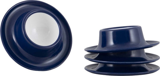 Gimex - solid line - eierdop - blauw wit - 4 stuks