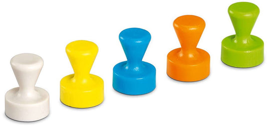 Maul magneet kegel 10 stuks 1,5 kg kunststof neodymium ø 1.2 x 1.6 cm wit blauw geel groen oranje